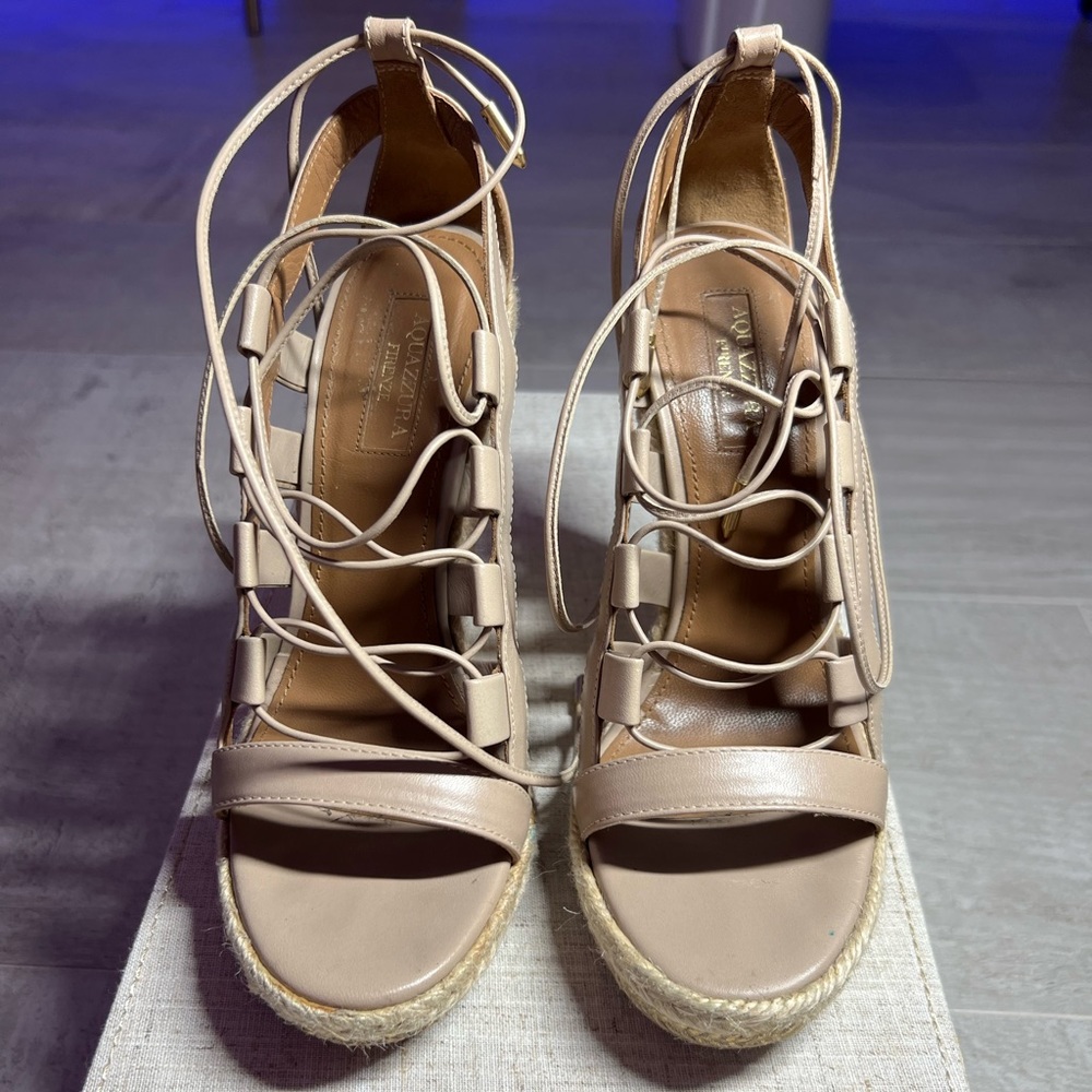 Aquazzura Firenze Tan Wedges Size 6 (36)